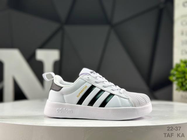 精品童鞋 阿迪达斯 Adidas Originals Superstar贝壳头经典百搭复古板鞋 货号：Js0178 尺码：右下角所示 Taf Ka
