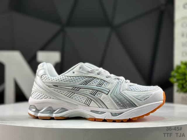 亚瑟士 Asics Gel-Kayano 14 亚瑟士运动休闲透气专业跑鞋 #原厂原数据开发 采用工程弹性双层再生针织密度鞋面材质，后跟3D可视Gel缓震乳胶物