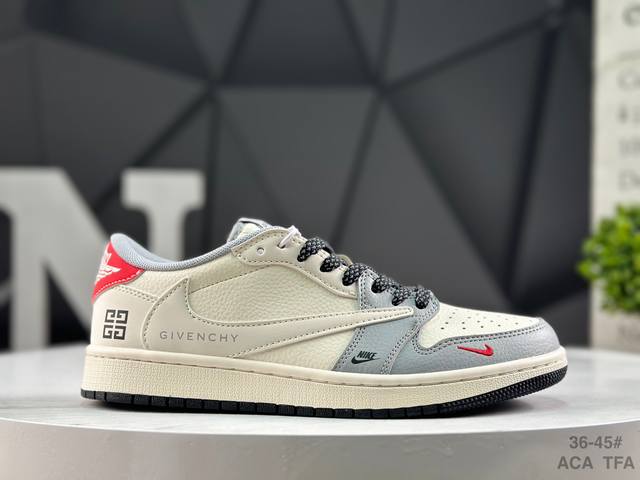 耐克 Nike Air Jordan 1 X Travis Scott Aj1倒勾 乔一倒钩 ‘Diy’定制 耐克 低帮文化篮球鞋 完美品质出货 细节如图所示