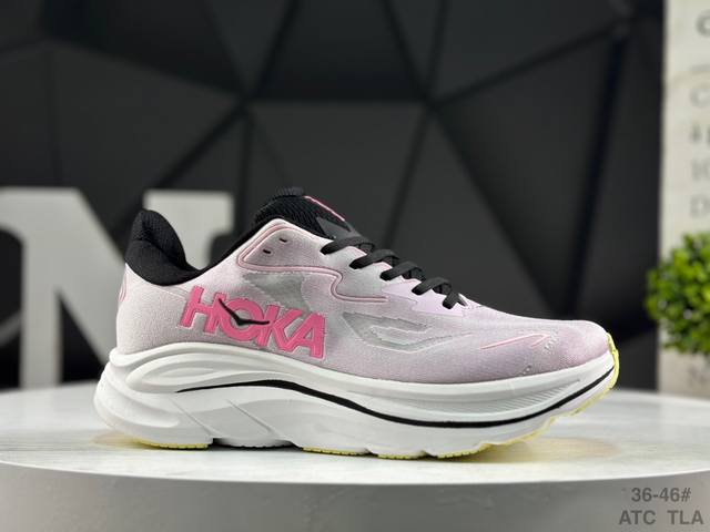 Hoka One One M Clifton 9 邦迪九代舒适防滑耐磨低帮休闲跑步鞋 相比常规跑鞋 Hoka One One特别研发使用性能独特的几何形跑鞋中底