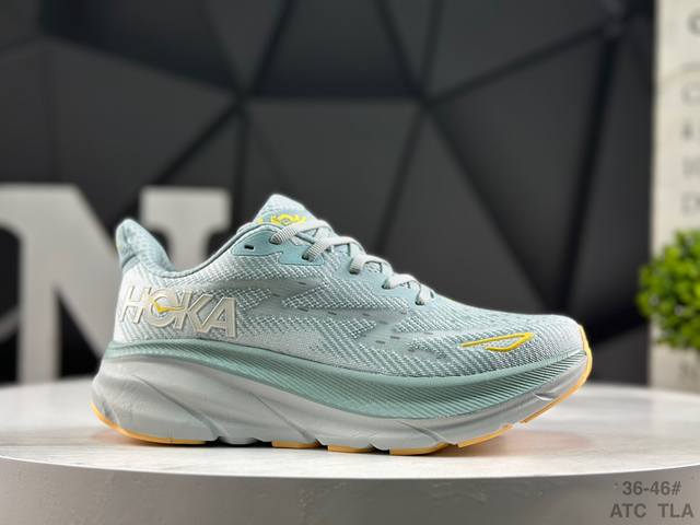 Hoka One One M Clifton 9 邦迪九代舒适防滑耐磨低帮休闲跑步鞋 相比常规跑鞋 Hoka One One特别研发使用性能独特的几何形跑鞋中底