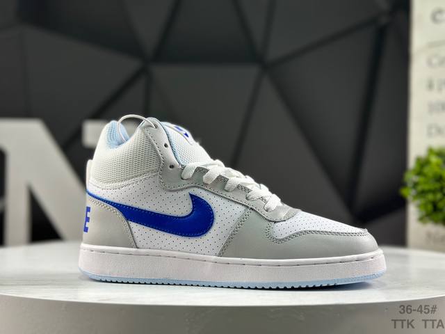 Nike 耐克 Court Borough Mid男女休闲运动高帮板鞋。 货号：839977 107 Size：如图所示 Ttk Tta