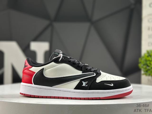 Travis Scott X Fragment Design X Air Jordan 1 Low Og Sp Aj1 乔1Lv联名 猪八 低帮文化休闲板鞋 多