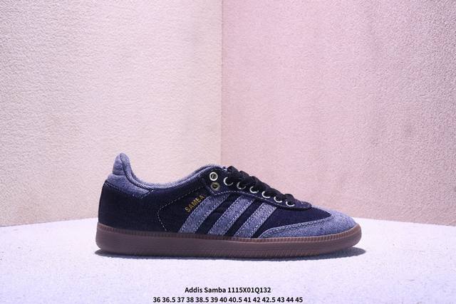 Addis Original Samba Og 复古单品 复古桑巴板鞋 这款桑巴鞋展示了高质量的工艺 带有装饰的超锁缝制和无缝的手感 柔软、柔软的皮革造型和标志