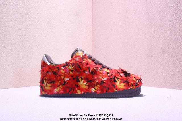 Nike 耐克 采用软质荔枝纹牛剖皮革鞋面材质耐克Nike Wmns Air Force 1’07 Low White Cherry Blosso pink 空