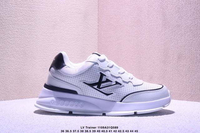 Lv-路易威登-经典走秀新款 白灰绿 原版1：1开发！！上脚非常舒适 奢侈用料，做工精细，中底印有欧洲制造英文字母 鞋面由意大利进口小牛皮拼接，侧边饰有品牌Lo