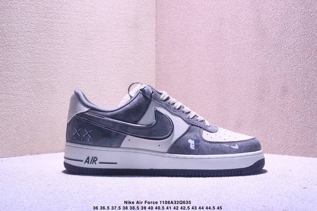 海外限量发售！公司级Nike Air Force 1 '07 Low “暴力熊联名 灰猪八”空军一号 低帮 运动鞋 休闲鞋 折边针车 工艺难度大 原楦头原纸板