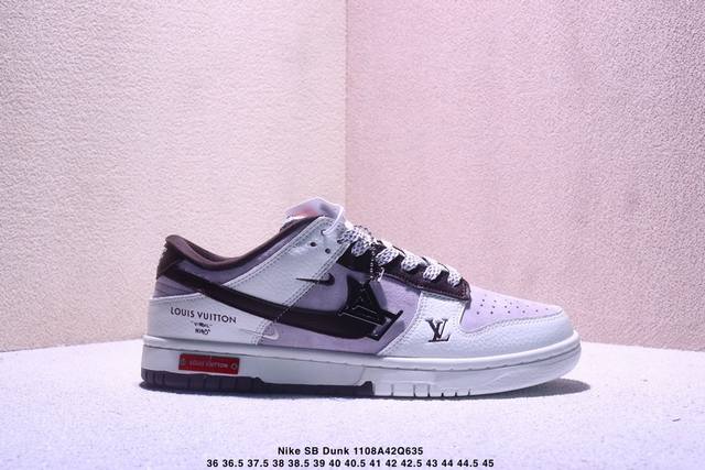 海外爆款限量发售！Nike Sb Dunk Low“Lv联名 涂鸦印花” 周年高端定制 低帮休闲板鞋 定制鞋盒 大厂纯原品质出货 超高清洁度 皮料切割干净无任何
