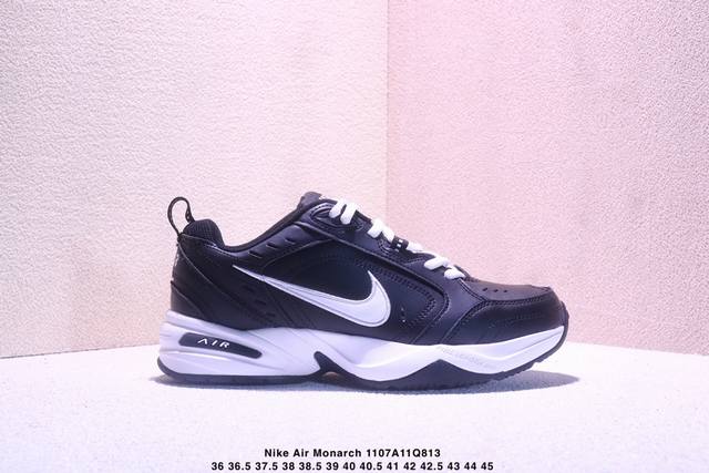 公司级Nike Air Monarch Iv皮革 日常百搭 減震防滑 低帮生活休闲鞋 采用皮革材质打造鞋面，鞋面结实耐穿，日常也非常好打理，整体配色以白色为主调