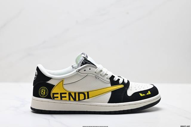 公司级Nike Air Jordan 1 X Travis Scott Aj1倒勾 乔一倒钩 ‘Diy’定制 耐克 低帮文化篮球鞋 完美品质出货 细节如图所示