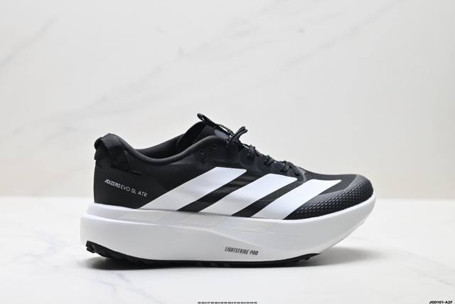 公司级Adidas Adizero pro Evo Sl Atr 阿迪达斯 舒适百搭防滑耐磨 低帮 休闲跑步鞋 中底配置方面搭载全掌Lightstrike pr