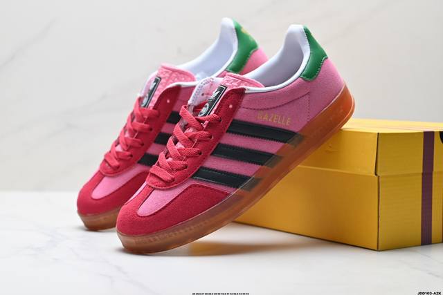真标Gucci X Adidas Originals Gazelle Indoor 古驰联名 阿迪达斯 三叶草休闲防滑耐磨低帮板鞋 官方货号:726487 Aa