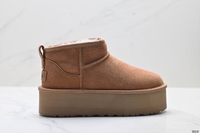 公司级Ugg Classic Ultra Mini platform 轻便舒适 麂皮 中帮保暖雪地靴 鞋面设计 采用优质翻毛皮 易于打理 舒适与时髦一并拿捏 鞋