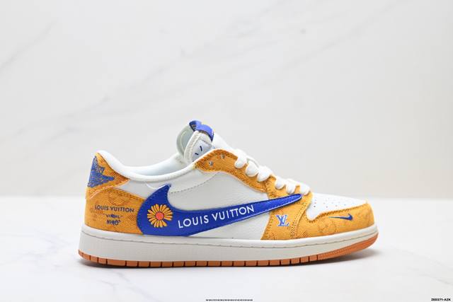 公司级Nike Air Jordan 1 X Travis Scott Aj1倒勾 乔一倒钩 ‘Diy’定制 耐克 低帮文化篮球鞋 完美品质出货 细节如图所示