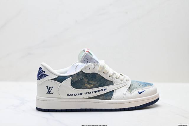 公司级Nike Air Jordan 1 X Travis Scott Aj1倒勾 乔一倒钩 ‘Diy’定制 耐克 低帮文化篮球鞋 货号:Xs2025-076