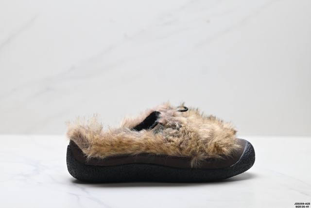 公司级Keen科恩 Howser 3 Slide 保暖舒适 户外日常 厚底一脚蹬 防滑耐磨 低帮休闲鞋 鞋面采用再生织物 原创版型 标志性的设计 弹力鞋带锁定系