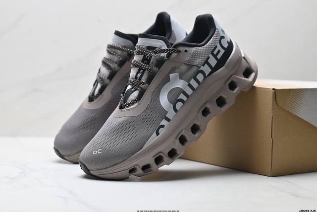 公司级On Cloudmonster 昂跑 户外街头机能风新兴品牌轻便低帮跑步鞋 首发实拍鞋款以网球为灵感的运动休闲鞋 大胆的复古外观与革新科技融合 助力运动生