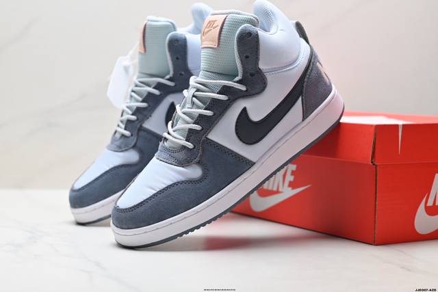 公司级耐克 Nike Court Borough Mid 中帮百搭透气休闲运动板鞋 经典耐用的设计 兼顾舒适脚感和出众风范 演绎匠心之作 结构性的支撑贴合感结合