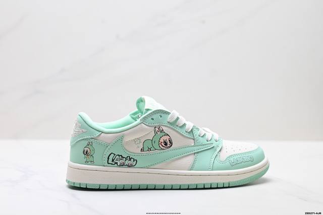 公司级Nike Air Jordan 1 X Travis Scott Aj1倒勾 乔一倒钩 ‘Diy’定制 耐克 低帮文化篮球鞋 完美品质出货 细节如图所示