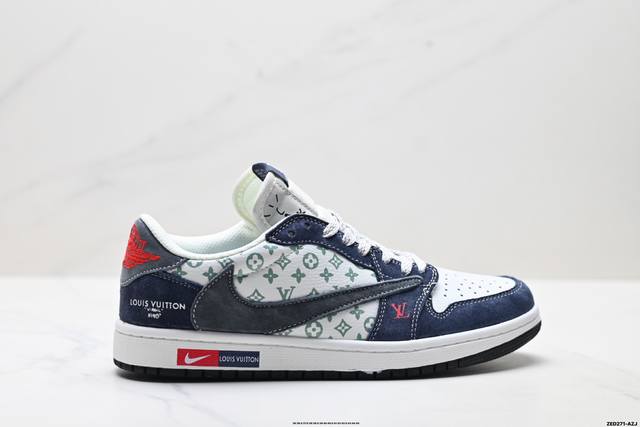 公司级Nike Air Jordan 1 X Travis Scott Aj1倒勾 乔一倒钩 ‘Diy’定制 耐克 低帮文化篮球鞋 完美品质出货 细节如图所示