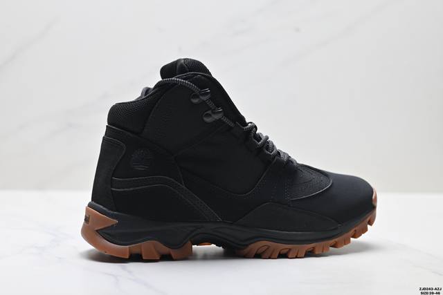 公司级Timberland添柏岚 Lace Hkr Boost 户外防水抓地 中帮耐磨登山鞋 防水皮革与环保织物拼接材质鞋面 舒适透气 鞋内里采用环保再利用织物