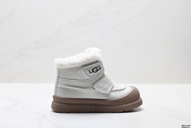 童鞋Ugg 皮革 御寒抗冻加绒 时尚百搭 软底舒适 保暖 儿童雪地靴 尺码:26-37 Id:Jdd171-Az D