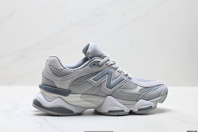 真标New Balance 9060系列 新百伦 复古休闲运动慢跑鞋 鞋面大身由空间双格及磨砂鞋面拼接而生 采用大面积网眼以及麂皮材质覆盖鞋身 还原经典气质 搭