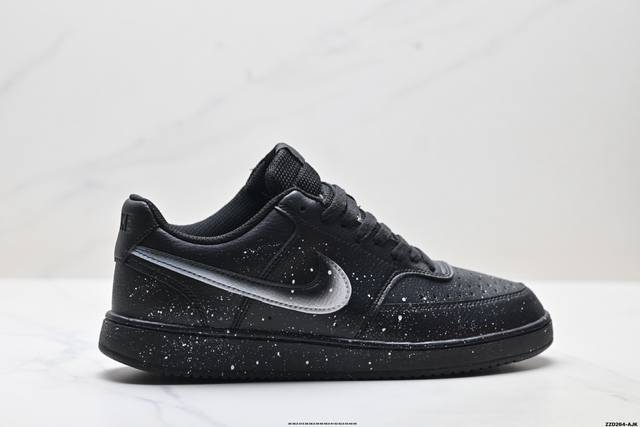 公司级Nike Court Vision Lo ‘Diy’定制 低帮百搭 透气休闲运动板鞋 兼顾舒适脚感和出众风范 演绎匠心之作 结构性的支撑贴合感结合复古篮球