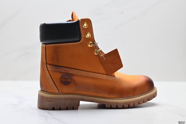 公司级Timberland添柏岚 premium 皮革 耐磨增高舒适 高筒户外靴 由10061经典黄靴衍生出的防水高帮黄靴 使用同样耐用优质的真皮和考究的制鞋工