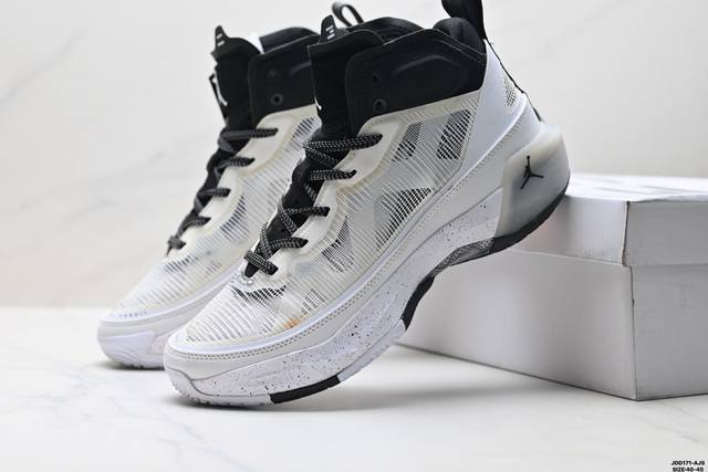 真标Nike Air Jordan 37 pf 耐克 圆头系带织物减震防滑耐磨 中帮实战篮球鞋 货号:Dv0747-108 尺码:40-45 Id:Jdd171