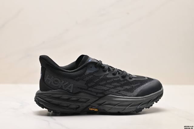 公司级Hoka Speedgoat 5 轻量低帮户外越野跑鞋 户外山脉越野轻量运动跑鞋 货号:1127912 尺码:36-45 Id:Jed180-Ajs