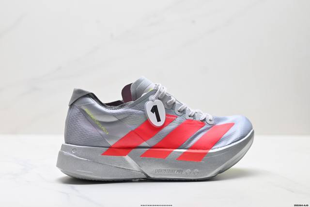 公司级Adidas Adizero Adios pro 4M 马拉松飞线贾卡轻质透气休闲运动跑步鞋 采用双层透气网纱 Flywire动态飞线绑缚鞋面材质 内置Z