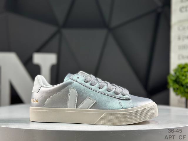 极简日常穿搭网红款小白鞋 Veja Campo Chrome Free Sneakers 坎波铬系列 经典时尚百搭休闲运动板鞋 货号：Cp7390 码数：如图所