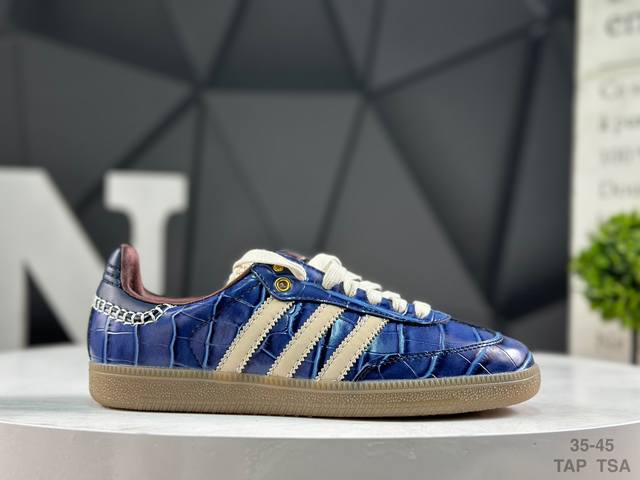 阿迪达斯 Adidas Originals Wales Bonner Samba Og桑巴舞系列绅士德训足球风百搭低帮休闲运动板鞋 货号:Jh9825 尺码：如