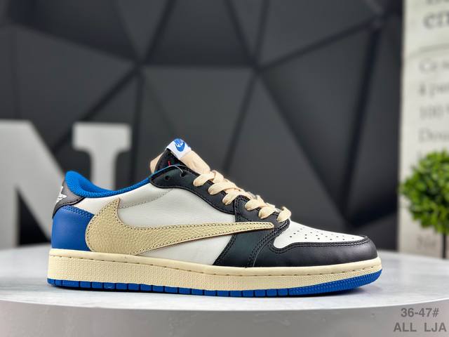 公司级带半码 耐克 Aj1倒勾Travis Scott X Air Jordan 1 ” Reverse Mocha “ Aj1乔1 Ts 闪电 联名倒钩 低帮