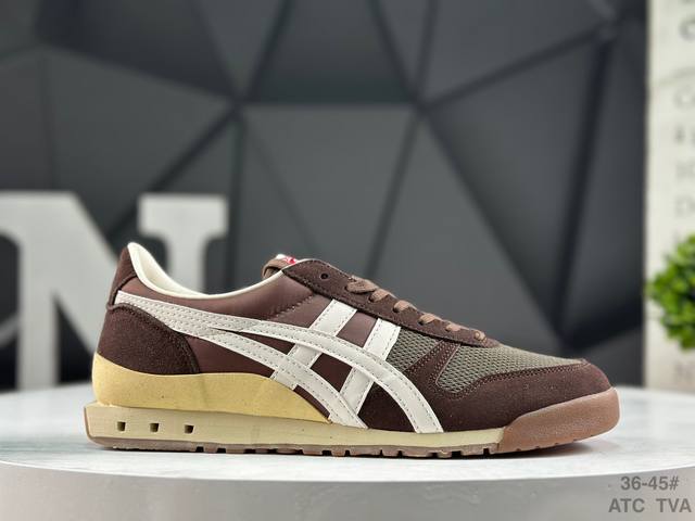 亚瑟士 鬼冢虎 Onitsuka Tiger Ultimate 81 塞拉诺系列低帮薄底复古休闲慢跑鞋 用翻毛皮组合网织织物鞋面材质 内嵌Ortholite 欧