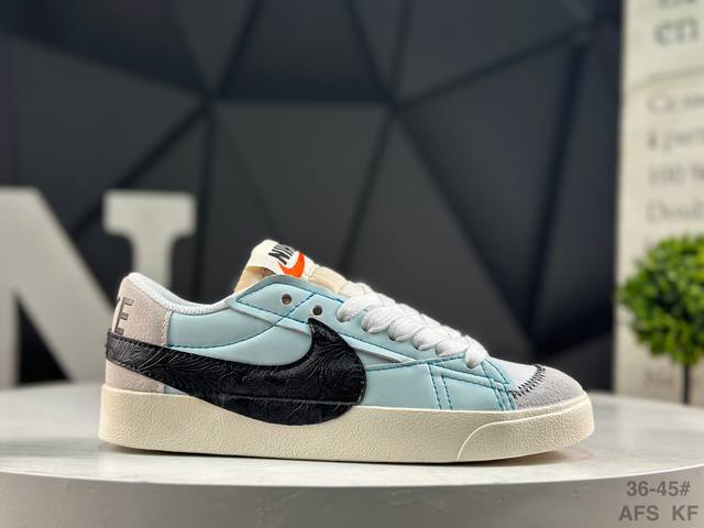 耐克 Nk Blazer Low '77 Jumbo 开拓者大勾 焕新升级经典 Blazer 鞋款 大号 Swoosh 突出新时代更加张扬的潮流感 对经典的又一