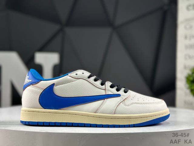 耐克 Travis Scott X Fragment Design X Air Jordan Aj1 Low Og Sp 三方联名闪电倒钩2.0低帮 货号：Dm