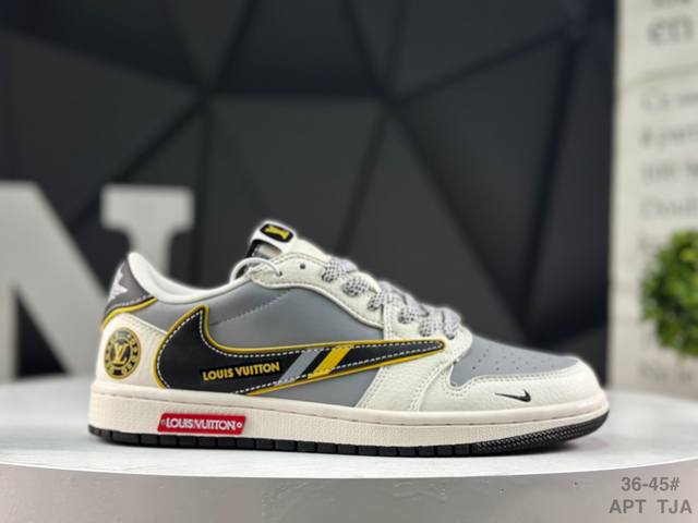 耐克 Air Jordan 1 X Travis Scott Aj1倒勾 乔一倒钩 ‘Diy’定制 低帮文化篮球鞋 货号:Ds2688-116 尺码:36 36