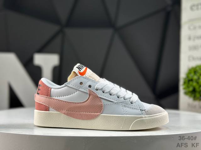 耐克 Nike Blazer Mid‘77 Jumbo 经典百搭低帮开拓者休闲运动板鞋 真硫化铝楦制作 原厂布料拼接 独家裁片完美鞋型 台湾进口软感荔枝头层皮