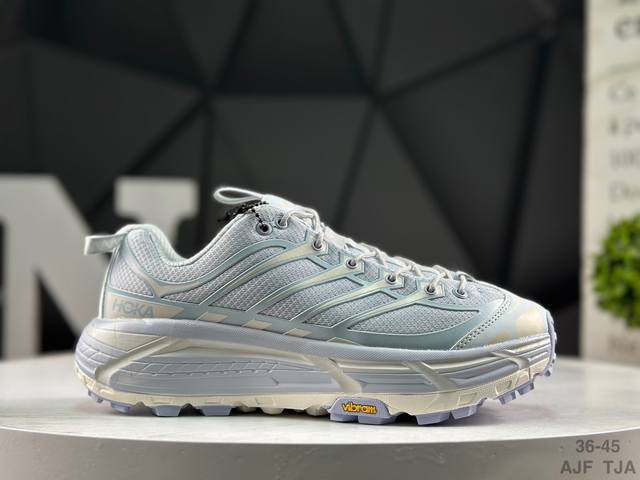 Hoka Mafate Speed Three 2玛法特 超轻厚底轻量山地跑步鞋 滚动平衡科技和适度的脚后跟倾斜角度 可平稳步伐体验和柔软的脚感 鞋面采用了皮革