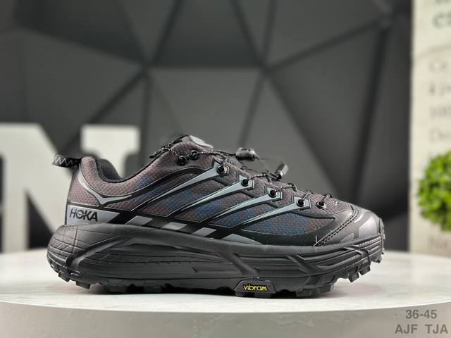 Hoka Mafate Speed Three 2玛法特 超轻厚底轻量山地跑步鞋 滚动平衡科技和适度的脚后跟倾斜角度 可平稳步伐体验和柔软的脚感 鞋面采用了皮革