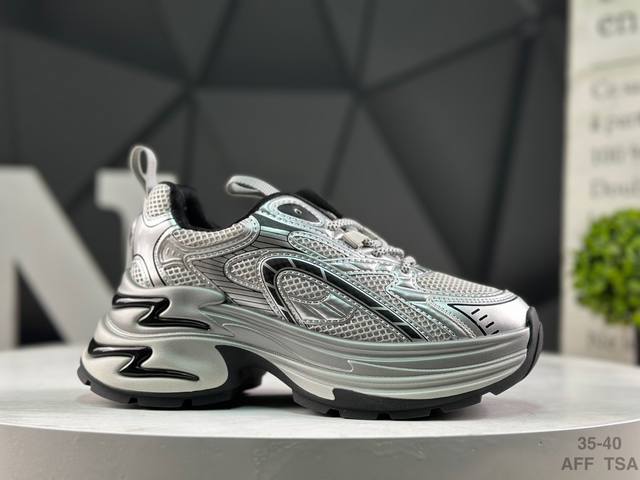 明星同款 Ggcc月落星河银色厚底老爹鞋女2025新款运动鞋 Size：35-40 Aff Tsa