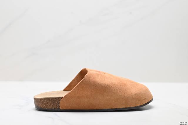 公司级Adidas Originals Adimule 阿迪达斯 百搭舒适 橡胶底 防磨包头拖鞋 采用柔软牛皮绒面 皮毛一体鞋面材质 中底鞋床搭载波状外形缓震软