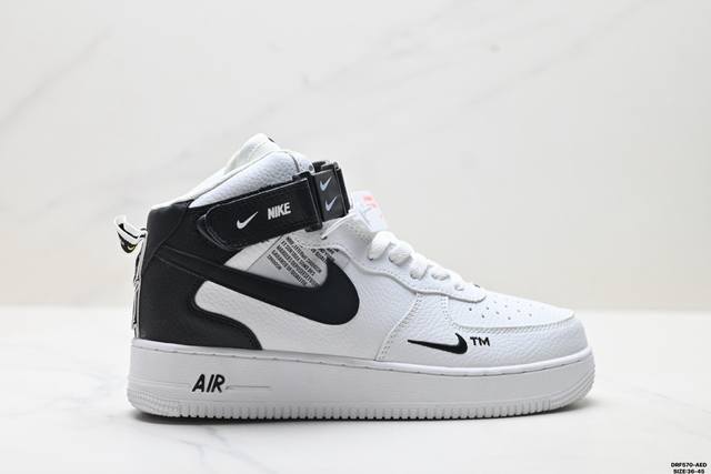 真标Nike Air Force 1 Mid 07 百搭厚底增高休闲运动 空军一号 中帮休闲鞋 货号:Aj7747-100 尺码:36-45 Id:Drf570