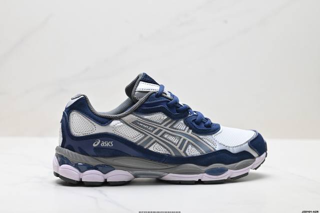 真标Asics Gel-Nyc 亚瑟士 透气网眼鞋面 配合部分合成革材质 采用全新Ahar+橡胶材质 更加耐磨 货号:1201A789-100 尺码:36 37
