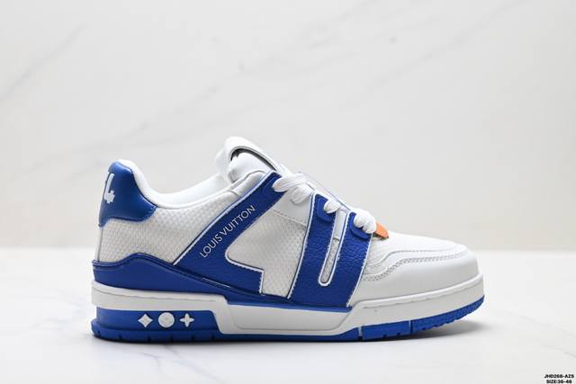 公司级Louis Vuitton Trainer Sneaker Low 路易威登 休闲运动文化百搭板鞋 舒适防滑底和百搭性霸屏整个时尚娱乐圈 细节调整完美主义