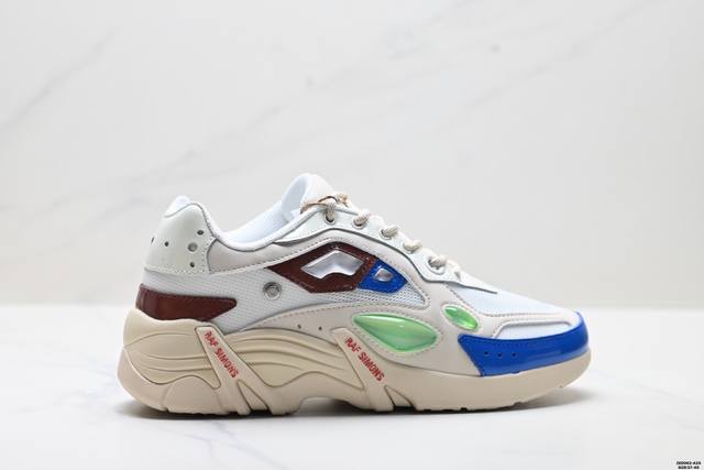 公司级Raf Simons Cylon-21 潮流运动 织物皮革 圆头系带 低帮休闲鞋 采用光滑皮革 网眼和绒面革制成 饰有橡胶细节 具有系带封口 圆头款式 织