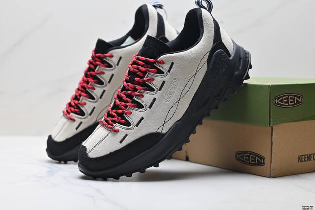 公司级Keen科恩 Jasper Zionic 低帮户外露营运动登山防滑休闲鞋 采用固色翻毛皮鞋面材质 内嵌高密度Eva发泡缓震脚垫 外置一体式包裹防滑防剐蹭耐