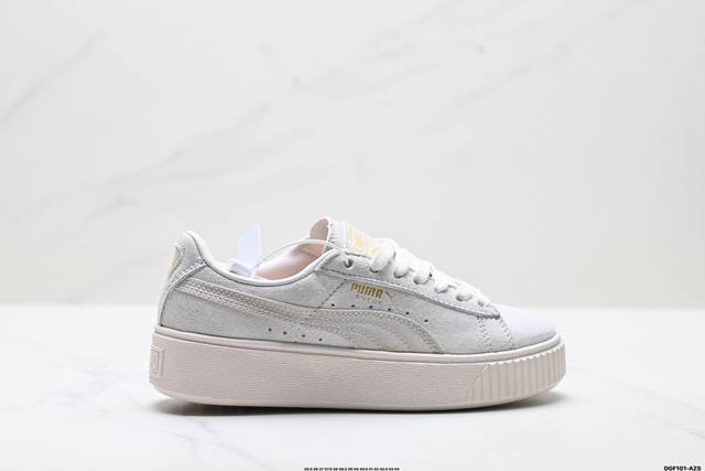 公司级puma Suede platfotm Gold防滑耐磨 彪马低帮经典百搭休闲运动板鞋 货号:366123 01 尺码:35.5 36 37 37.5 3